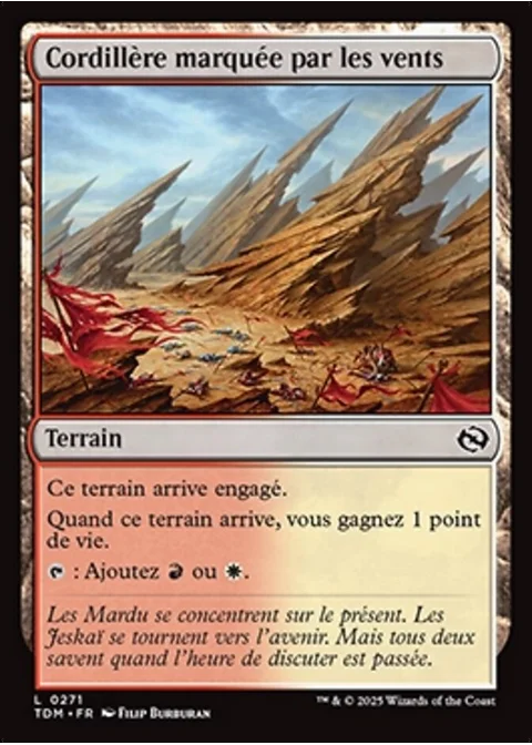 Cordillère marquée par les vents