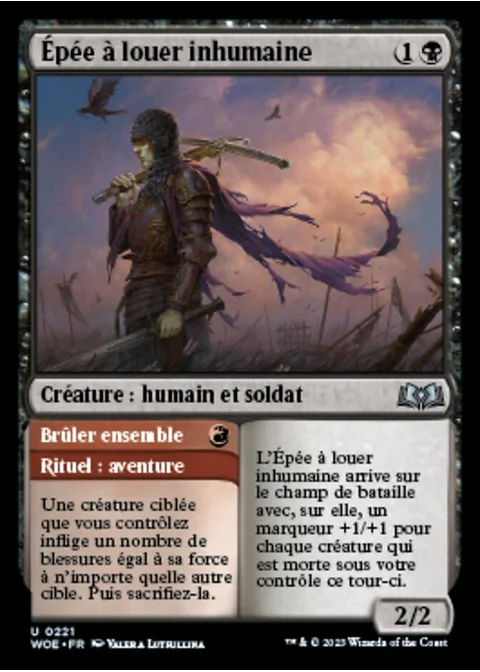 Épée à louer inhumaine