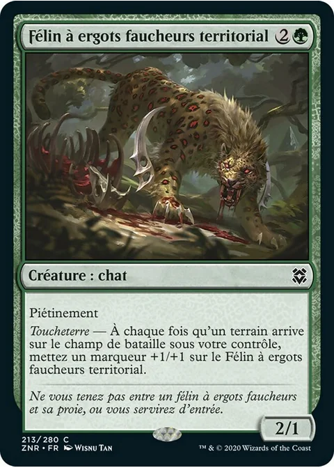 Félin à ergots faucheurs territorial