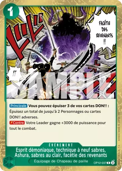 R - Esprit démoniaque, technique à neuf sabres, Ashura, sabres au clair, facétie des revenants