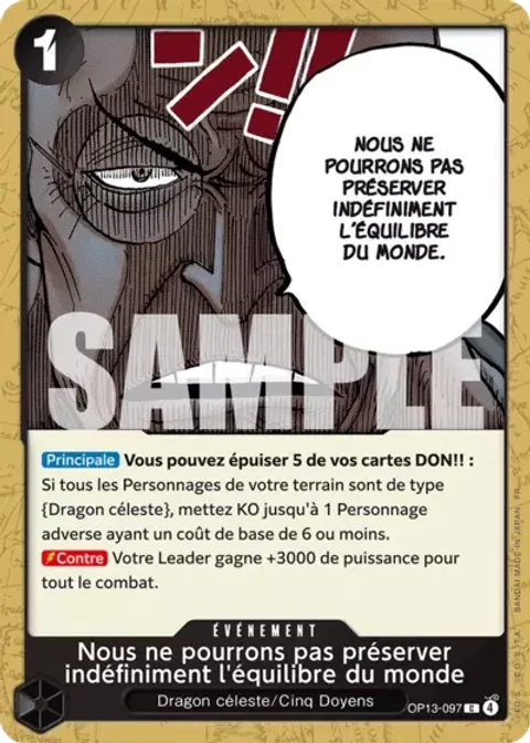 Nous Ne Pourrons Pas Preserver Indefiniment Lequilibre Du Monde