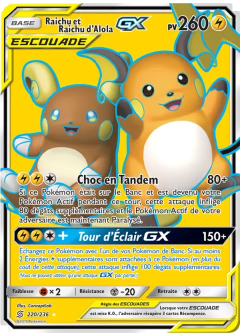 Raichu et Raichu d’Alola GX