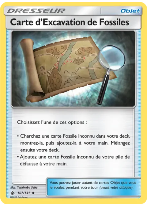 Carte d’Excavation de Fossiles