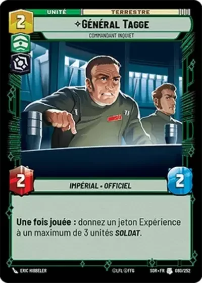 Général Tagge, Commandant Inquiet