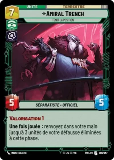 Amiral Trench, Tenir La Position