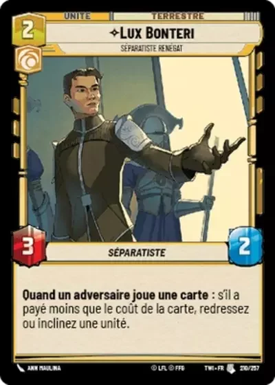 Lux Bonteri, Séparatiste Renégat